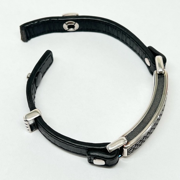 David Yurman Black Diamond Black Leather Band Bracelet .925 - Picture 9 of 10